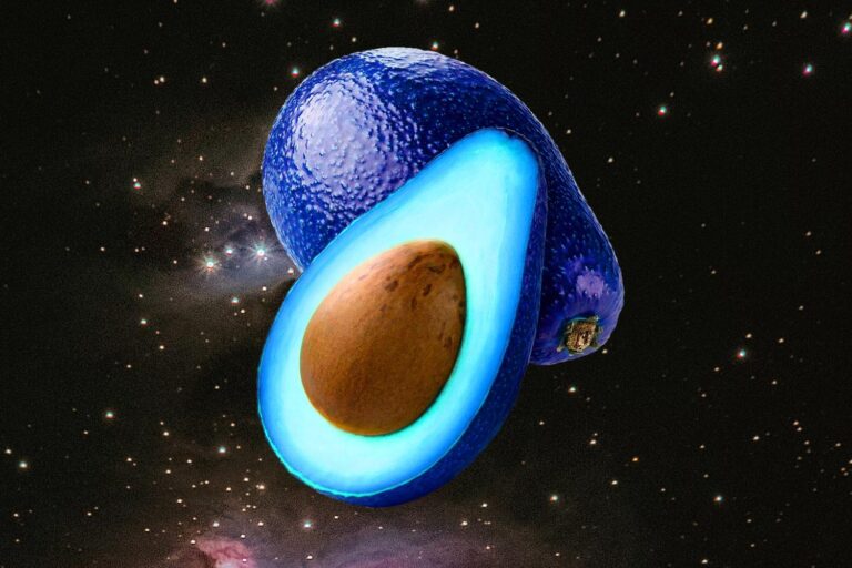 blue avocados in space