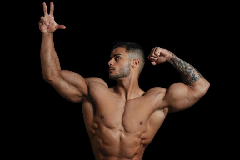 Male bodybuilder poses