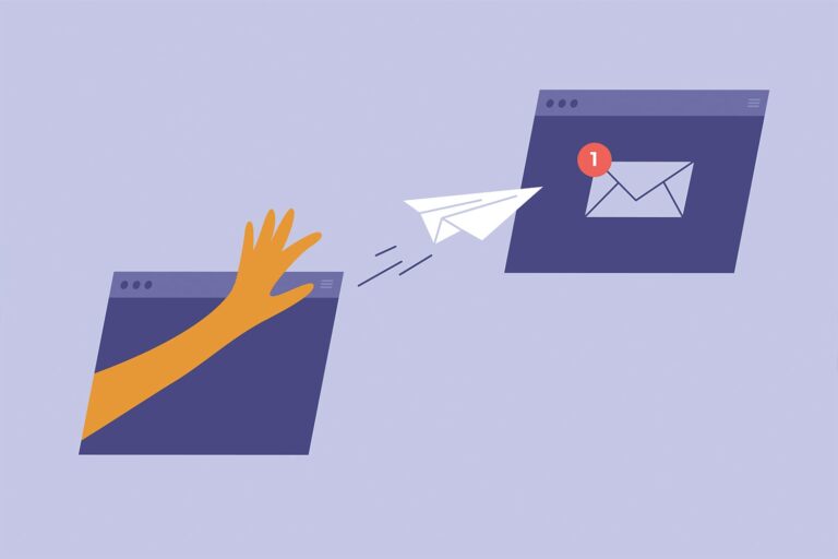 Illustration of email being sent