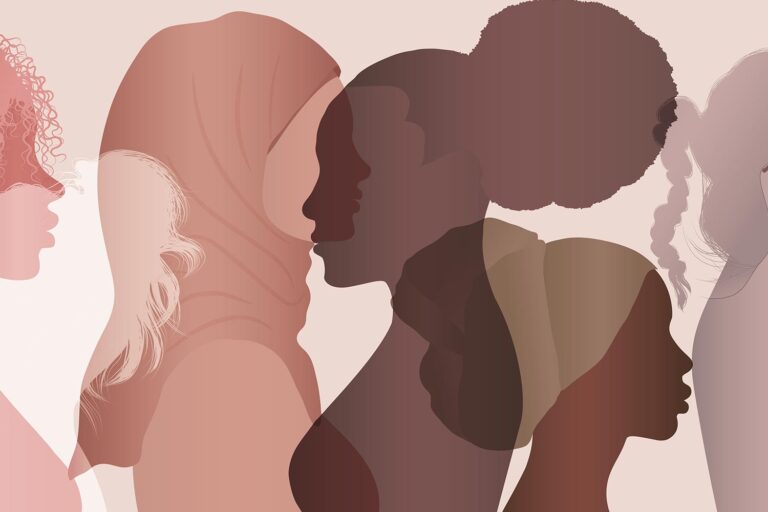 Illustration of outlines of several women of color