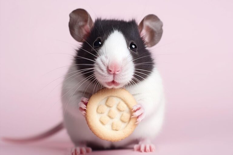 Mouse holding a cookie