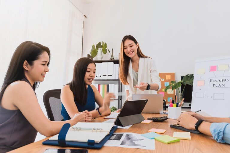 A group of young workers in an office