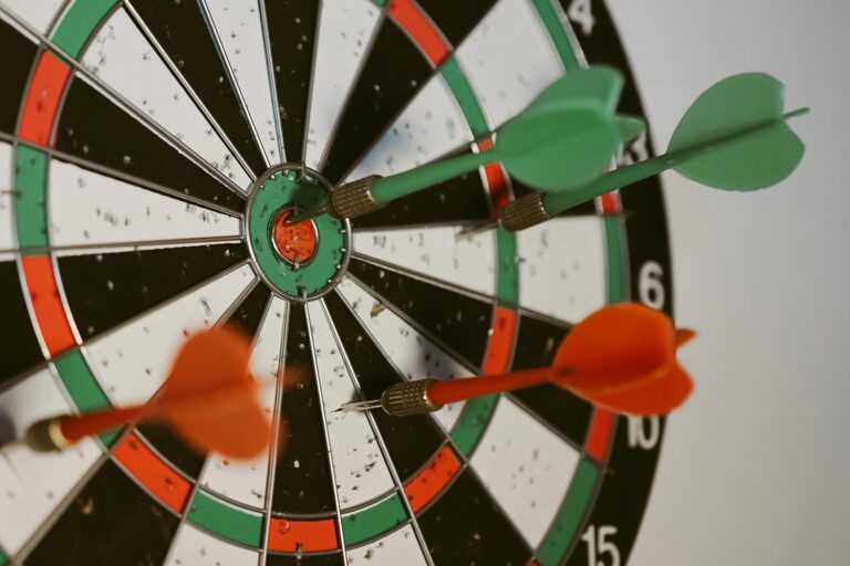 Dart board with a bullseye