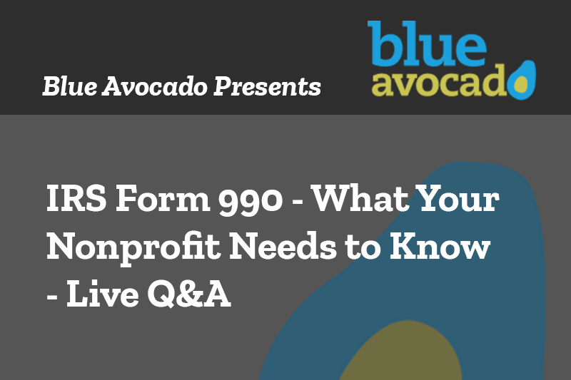 irs form 990 for nonprofits webinar