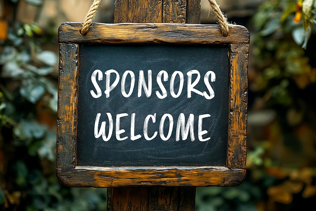 Sign that reads SPONSORS WELCOME