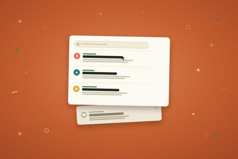 Illustration of search results. at the bottom, one result is suggested being left out